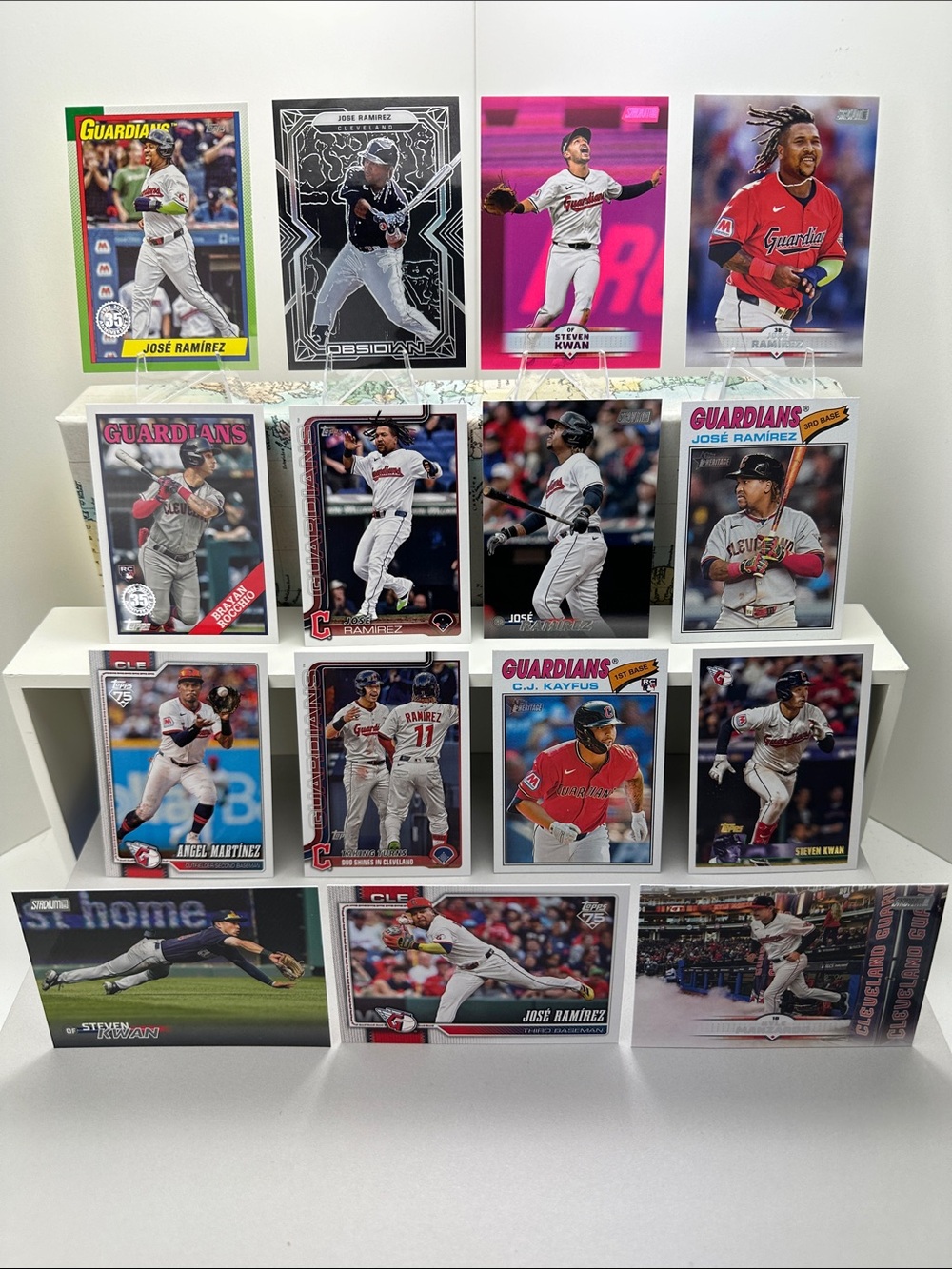 Jose Ramirez Guardians lot of 15 w/ Steven Kwan/Manzardo, Rocchio/Kayfus rookies